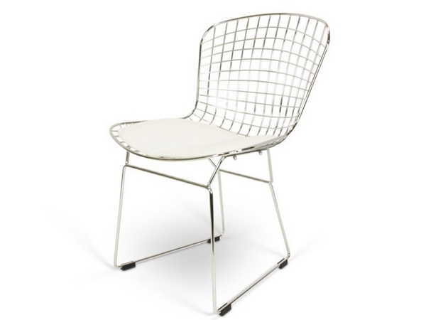 Bertoia Wire Side Stuhl - Weiß