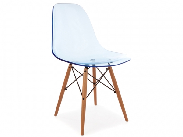 DSW Stuhl - Durchsichtig Blau