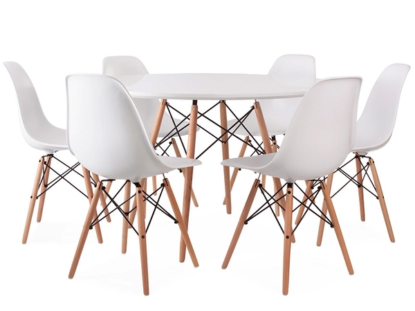 Eames Tisch WDW mit 6 Stühlen